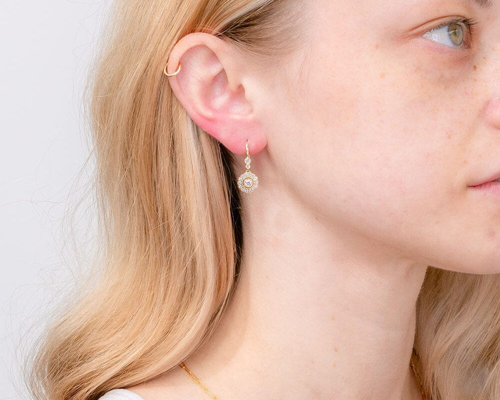 Claire Round Vintage Drop Earrings Earrings Princess Bride Diamonds 