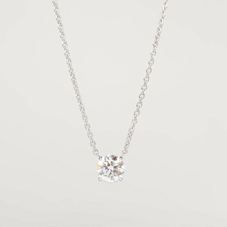 Classic 1ct Round Diamond Pendant Necklaces Princess Bride Diamonds 