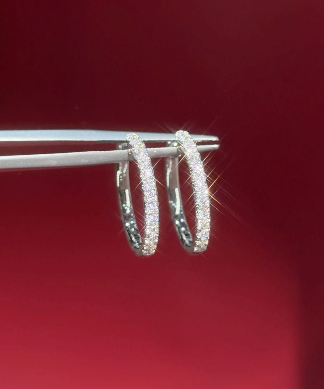 Classic 20mm Pavé Hoops White Gold - PBD Earrings