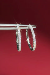 Classic 25mm Pavé Hoops White Gold