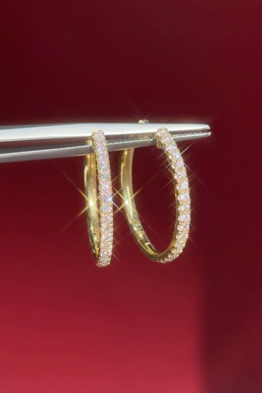 Classic 25mm Pavé Hoops Yellow Gold - PBD Earrings