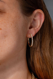 Classic 25mm Pavé Hoops Yellow Gold - PBD Earrings