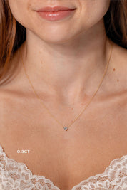 Core Heart Solitaire Diamond Necklace Necklaces Princess Bride Diamonds 0.3ct 14K Yellow Gold 