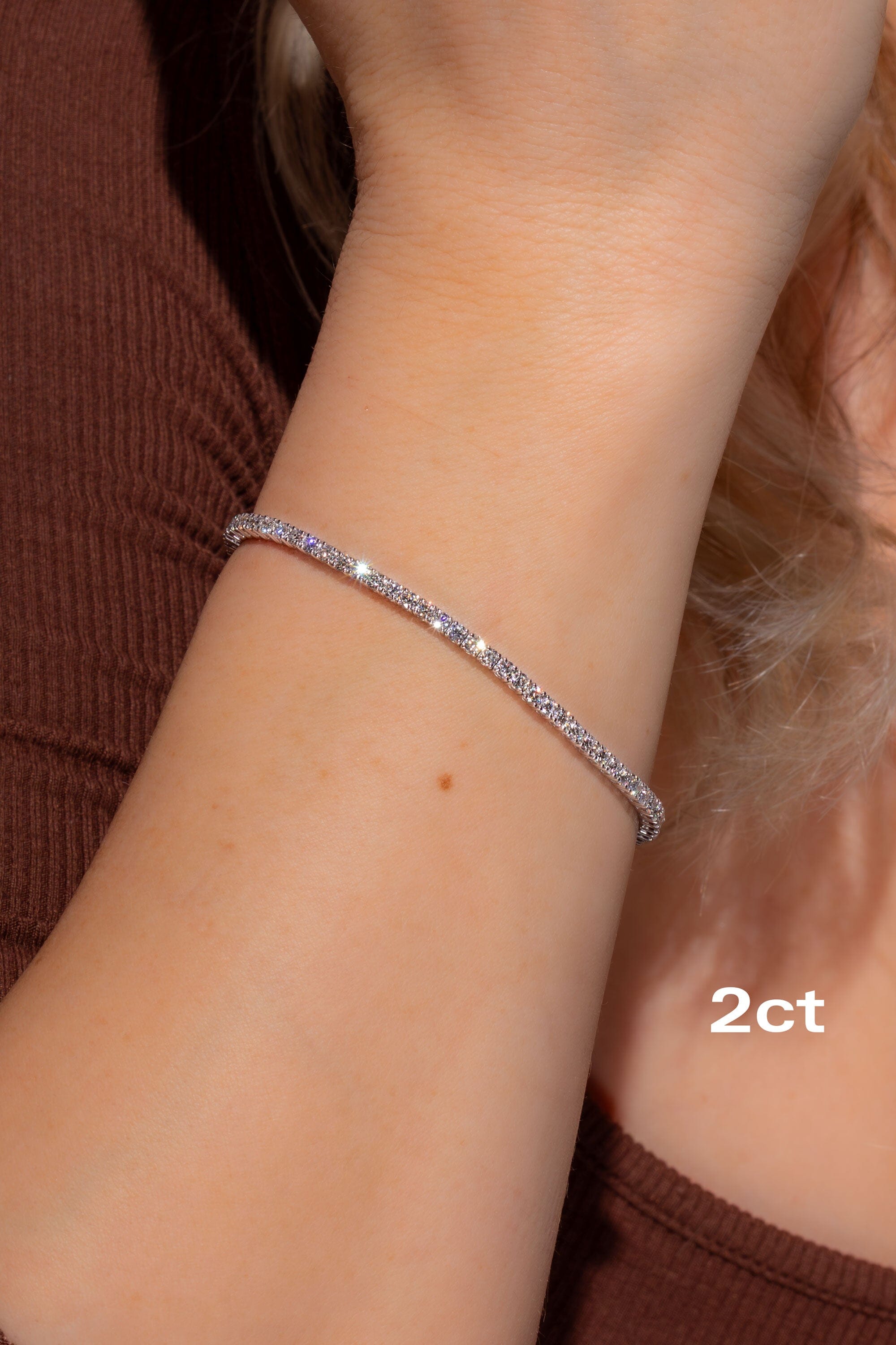 Core Lab Diamond Tennis Bracelet Bracelets Princess Bride Diamonds 2ct 14K White Gold 