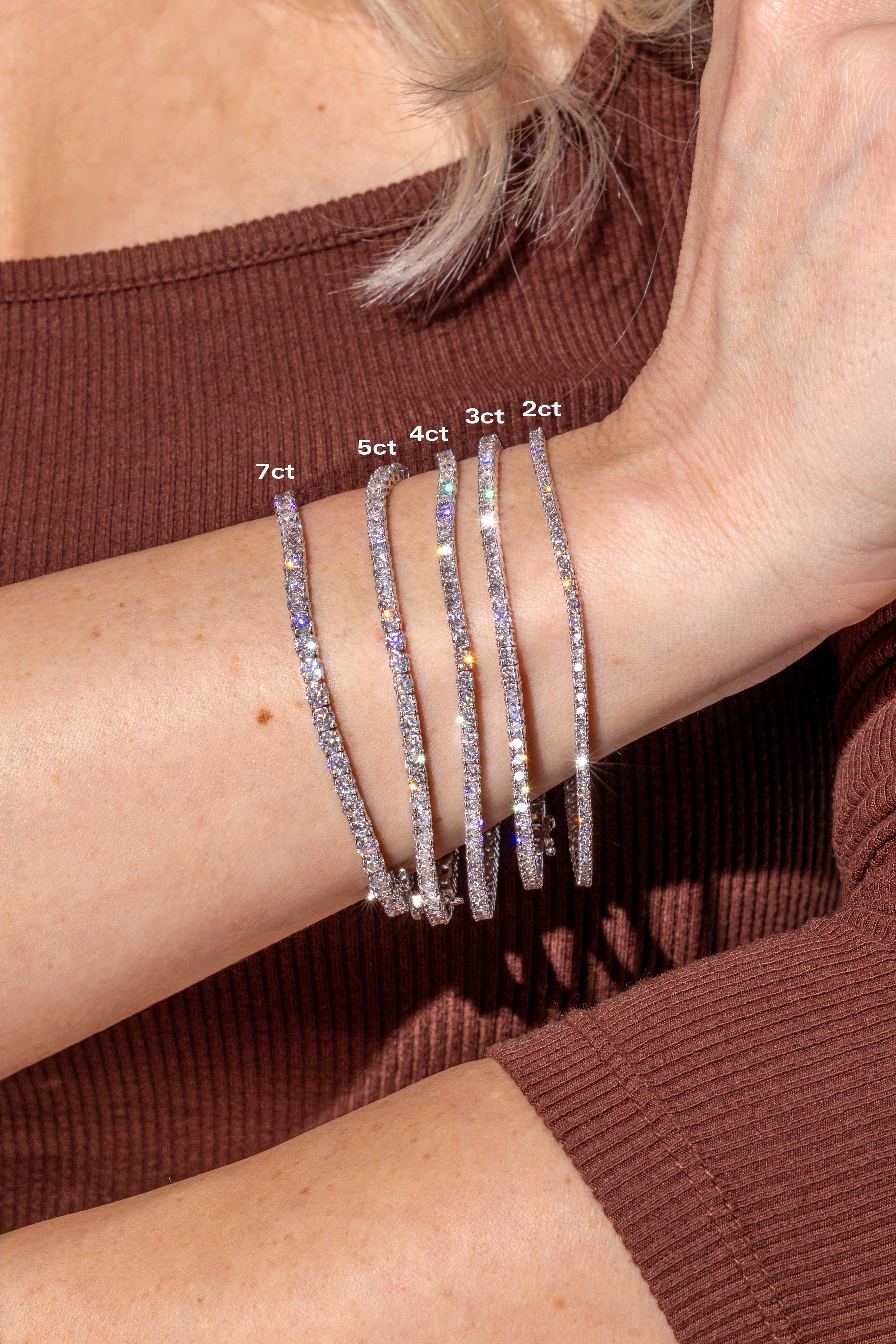 Core Lab Diamond Tennis Bracelet Bracelets Princess Bride Diamonds 2ct 14K White Gold 