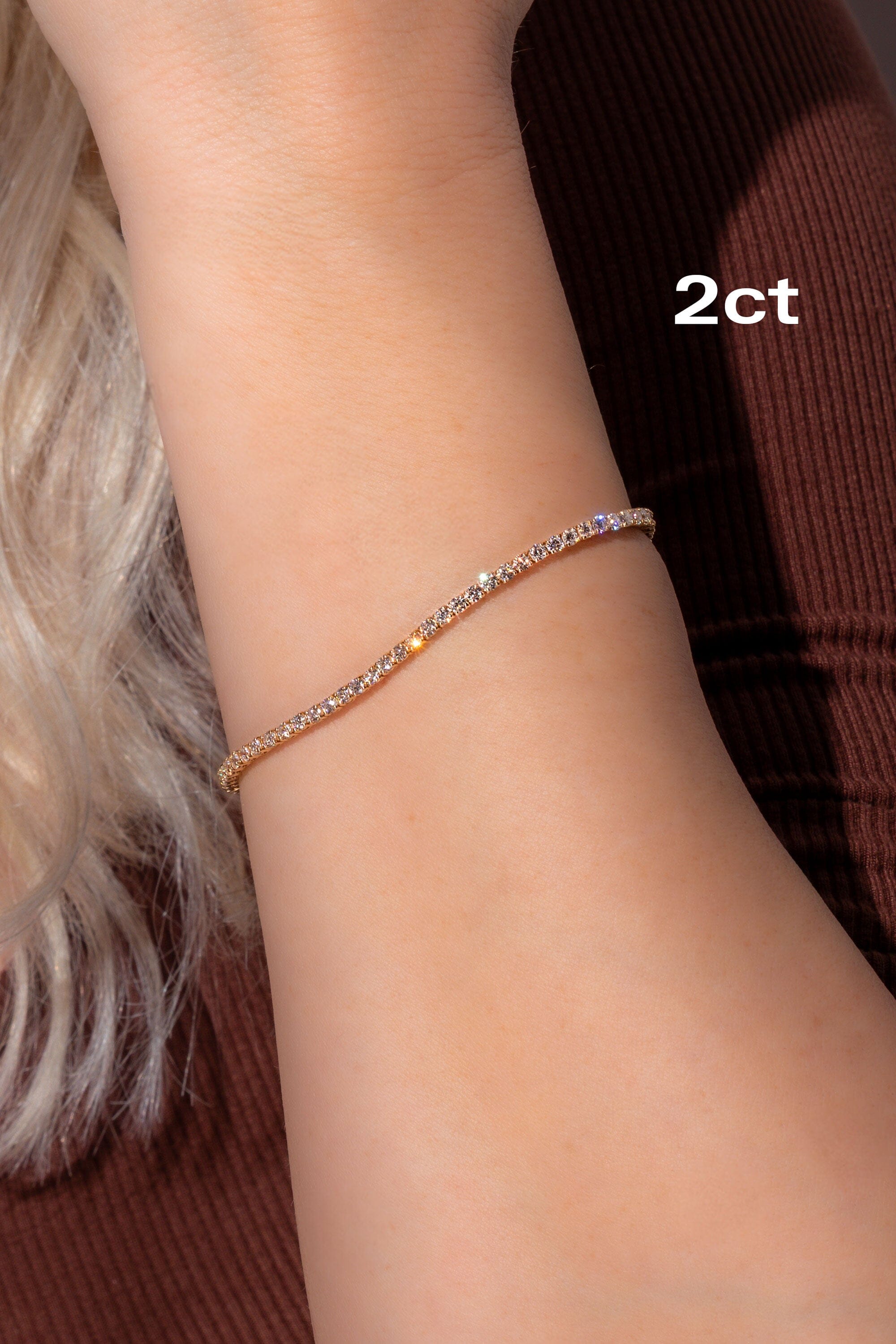 Core Lab Diamond Tennis Bracelet Bracelets Princess Bride Diamonds 2ct 14K Yellow Gold 