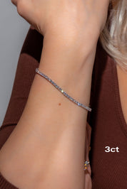 Core Lab Diamond Tennis Bracelet Bracelets Princess Bride Diamonds 3ct 14K White Gold 