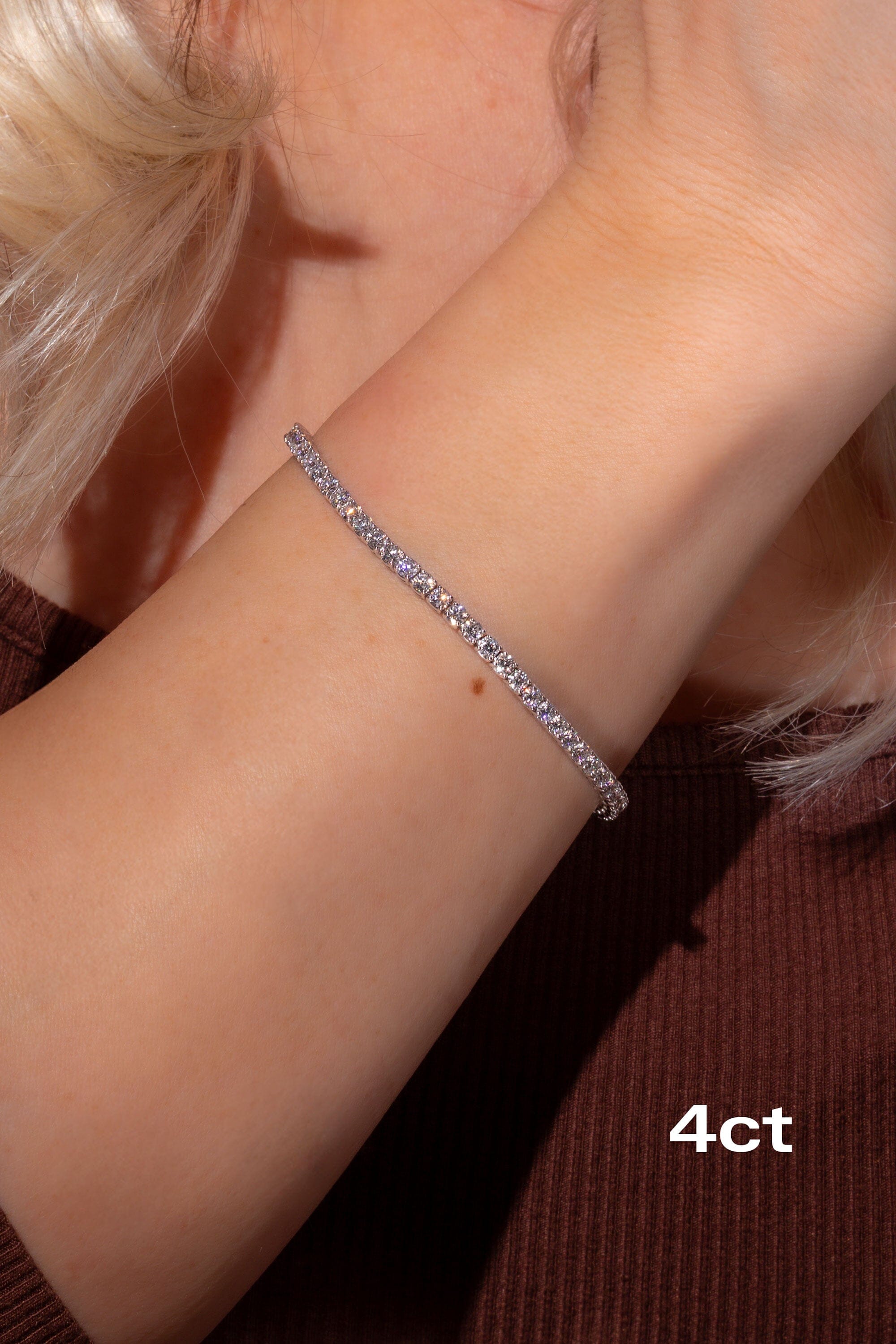 Core Lab Diamond Tennis Bracelet Bracelets Princess Bride Diamonds 4ct 14K White Gold 