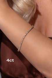 Core Lab Diamond Tennis Bracelet Bracelets Princess Bride Diamonds 4ct 14K Yellow Gold 
