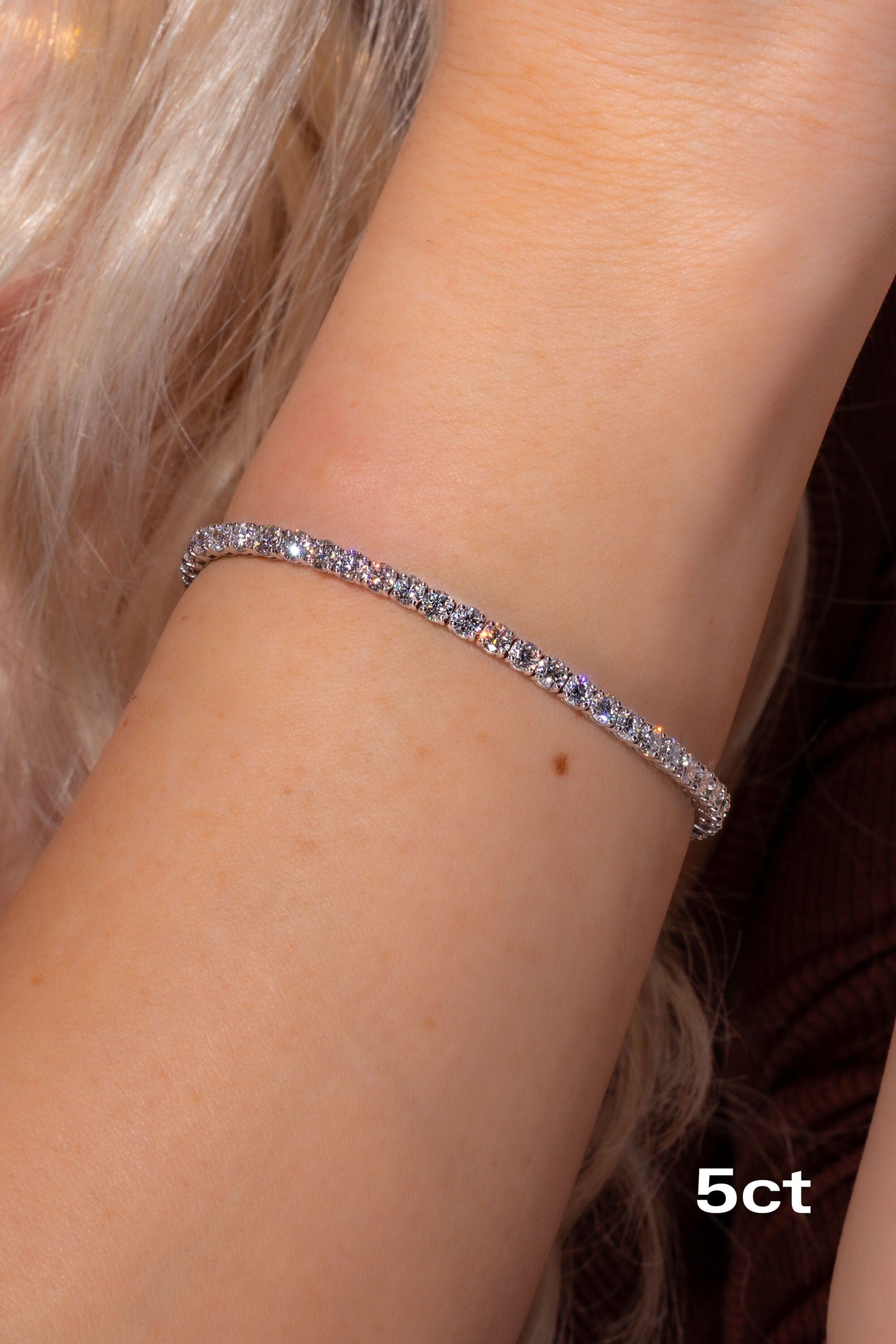 Core Lab Diamond Tennis Bracelet Bracelets Princess Bride Diamonds 5ct 14K White Gold 