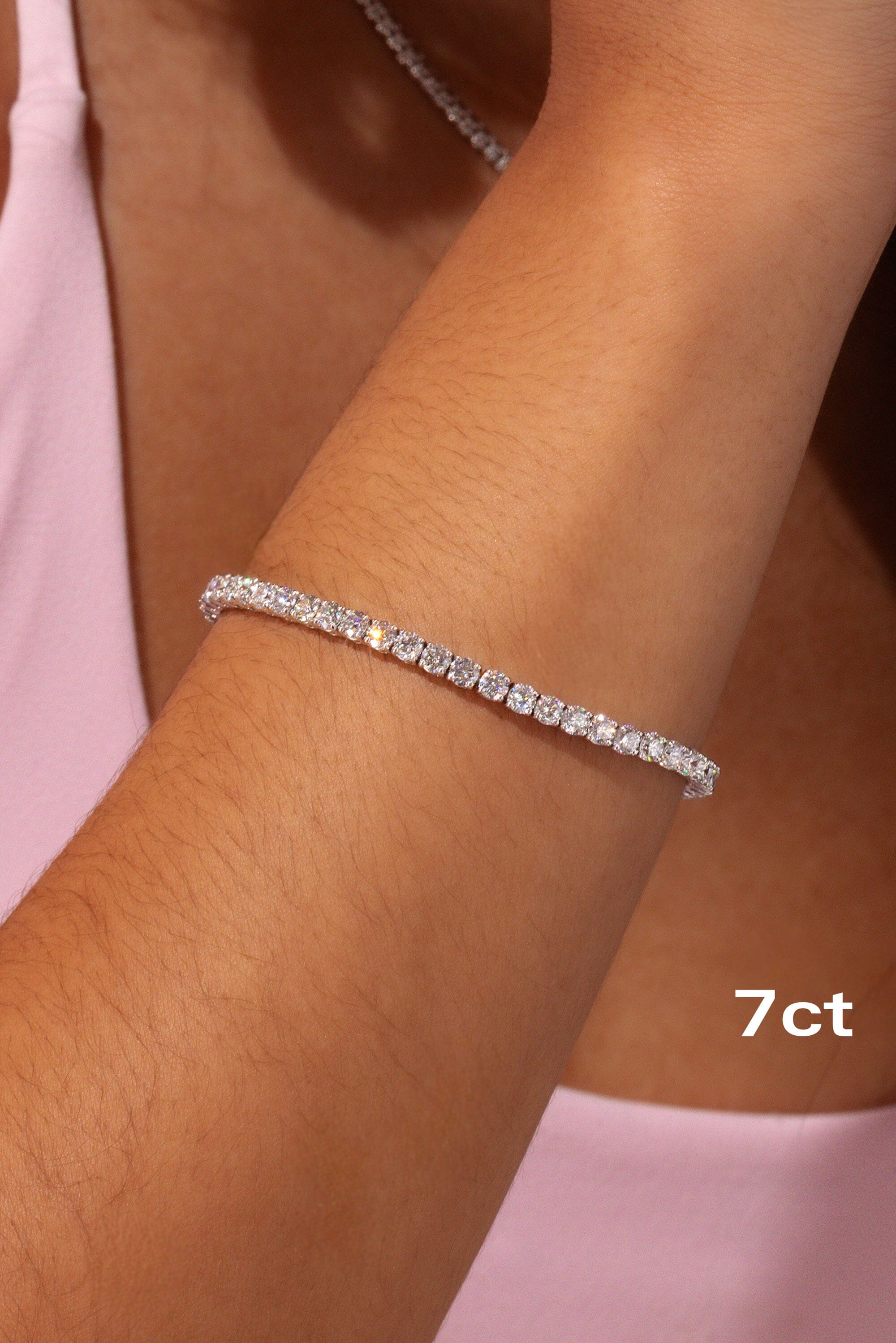 Core Lab Diamond Tennis Bracelet Bracelets Princess Bride Diamonds 7ct 14K White Gold 