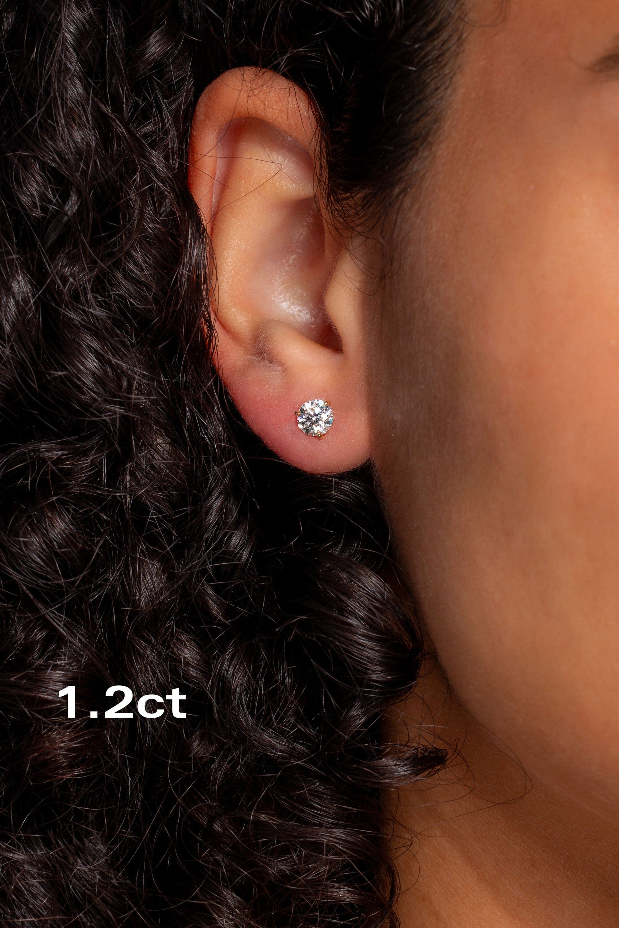 Core Martini Studs Earrings Princess Bride Diamonds 1.2ct 14K Yellow Gold Push-Back