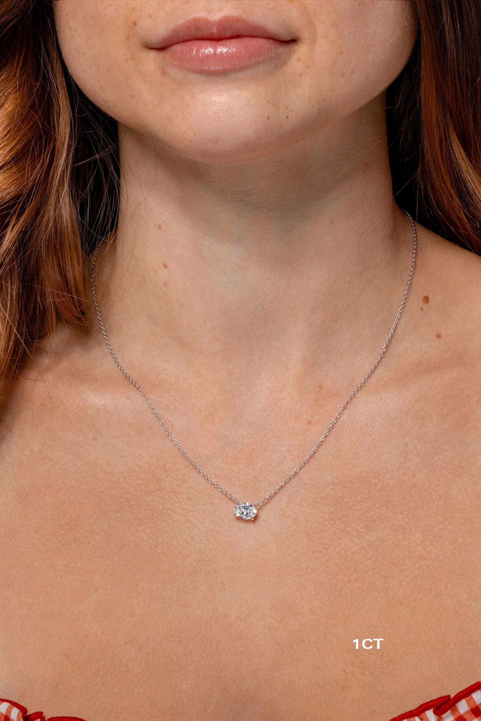 Core Oval Solitaire Diamond Necklace Necklaces Princess Bride Diamonds 1ct 14K White Gold 