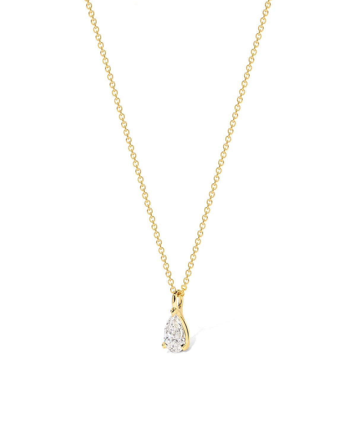 Core Pear Solitaire Diamond Necklace - PBD Necklaces