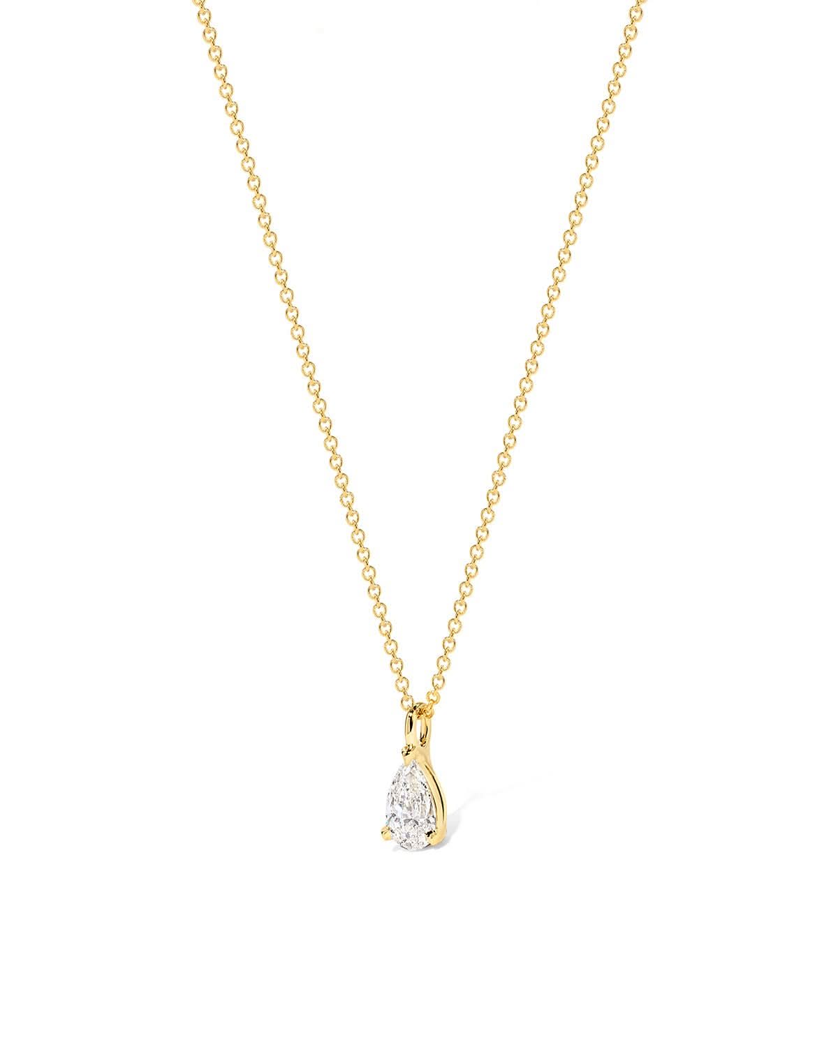 Core Pear Solitaire Diamond Necklace - PBD Necklaces