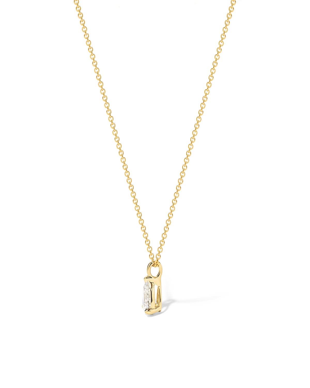 Core Pear Solitaire Diamond Necklace - PBD Necklaces