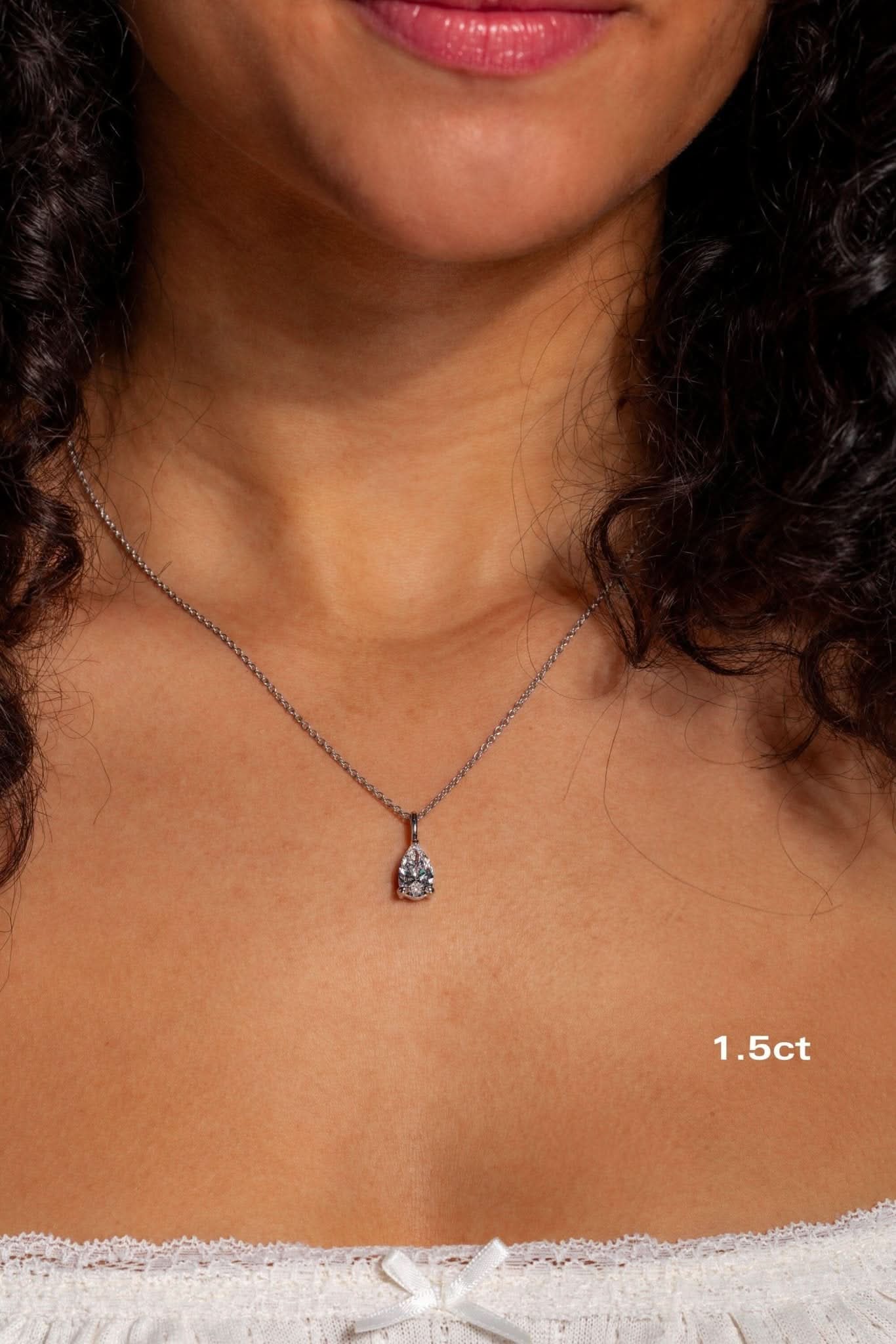 Core Pear Solitaire Diamond Necklace - PBD Necklaces