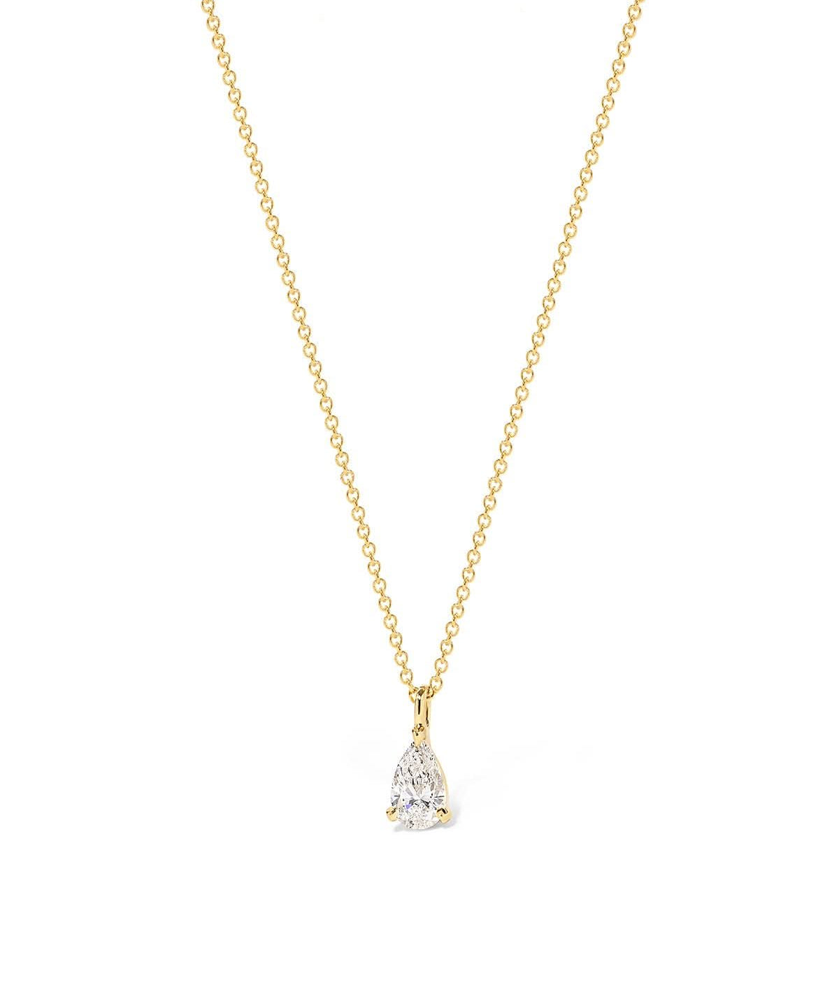 Core Pear Solitaire Diamond Necklace - PBD Necklaces