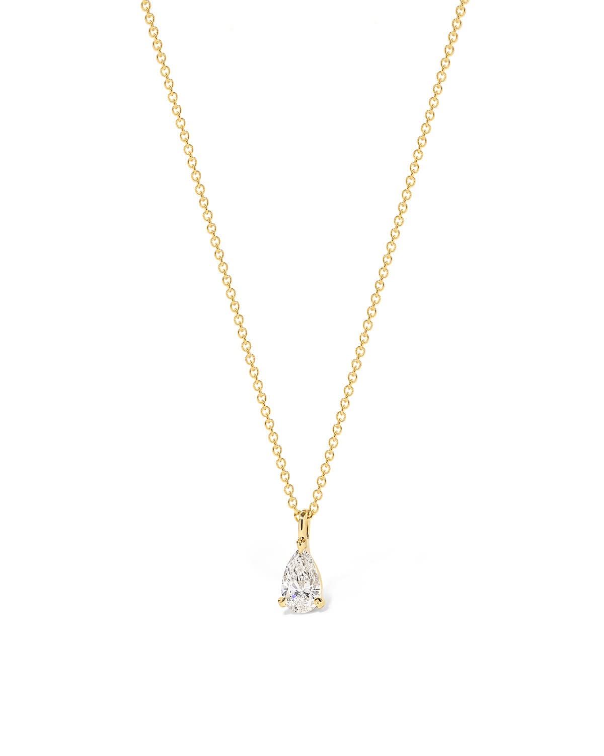 Core Pear Solitaire Diamond Necklace - PBD Necklaces
