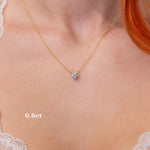 Core Round Lab Diamond Pendant Necklaces Princess Bride Diamonds 0.5ct 14K Yellow Gold 