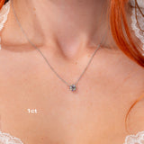Core Round Lab Diamond Pendant Necklaces Princess Bride Diamonds 1ct 14K White Gold 