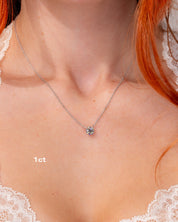 Core Round Lab Diamond Pendant Necklaces Princess Bride Diamonds 1ct 14K White Gold 