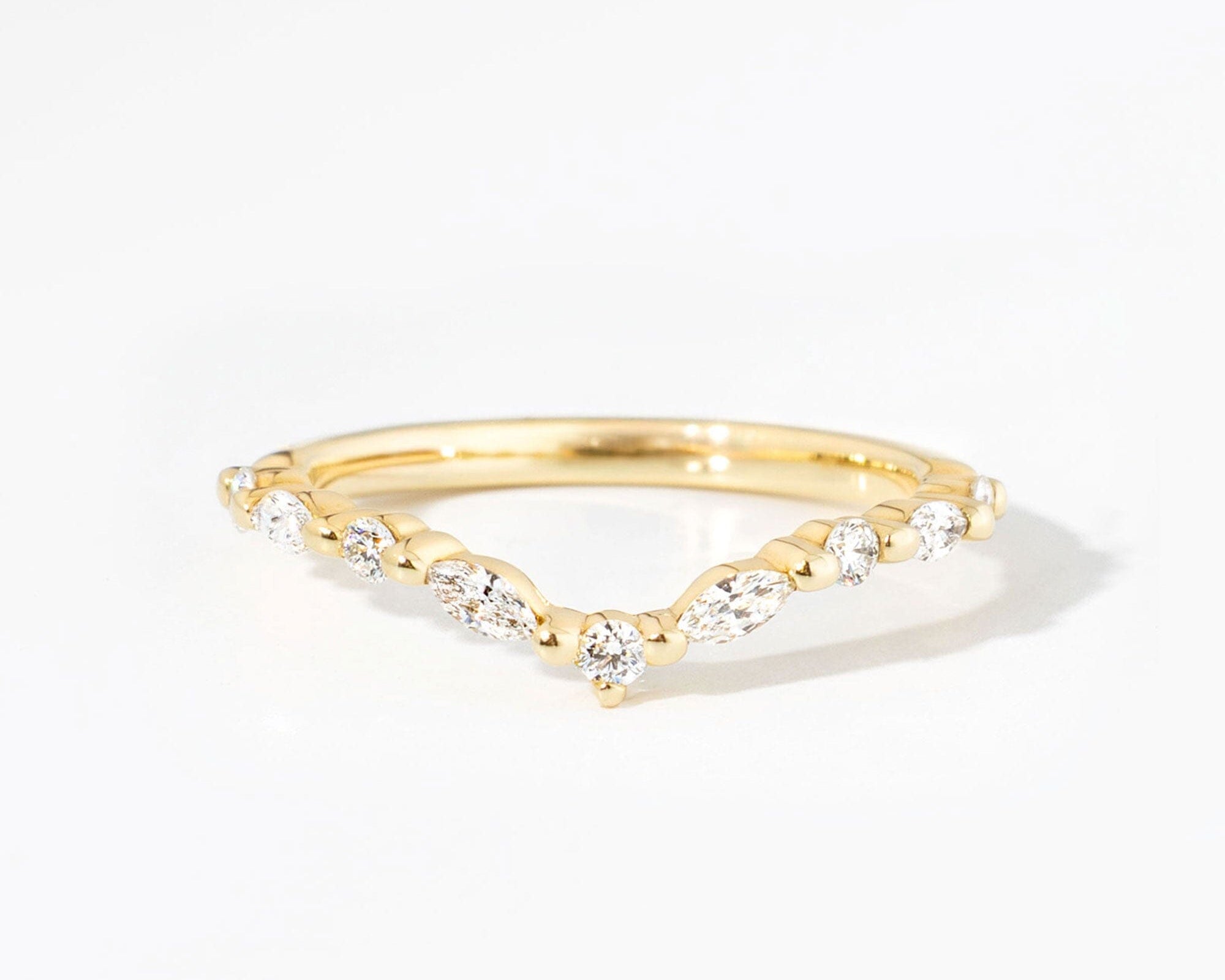 Curved Tori Band Rings Princess Bride Diamonds 