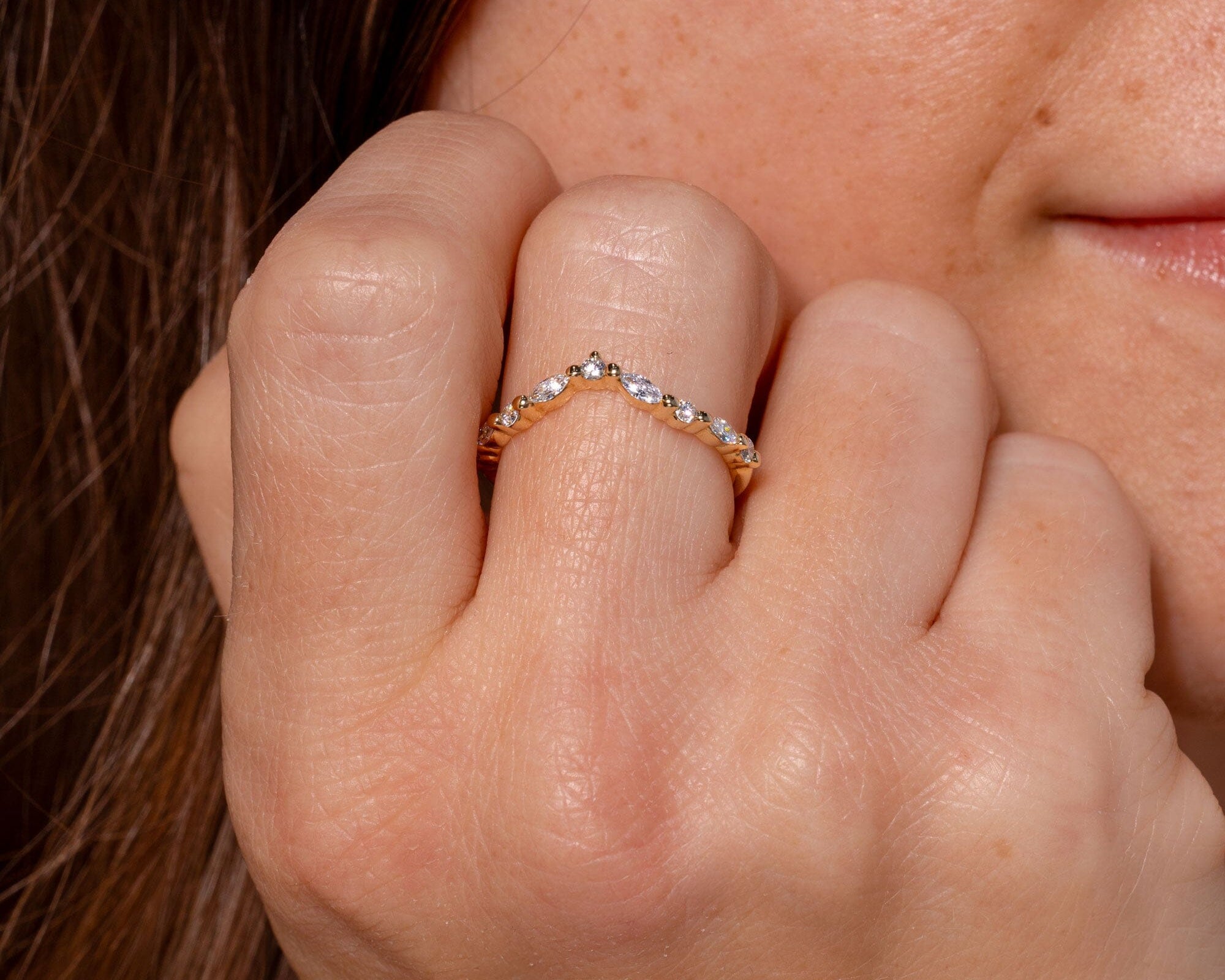 Curved Tori Band Rings Princess Bride Diamonds 