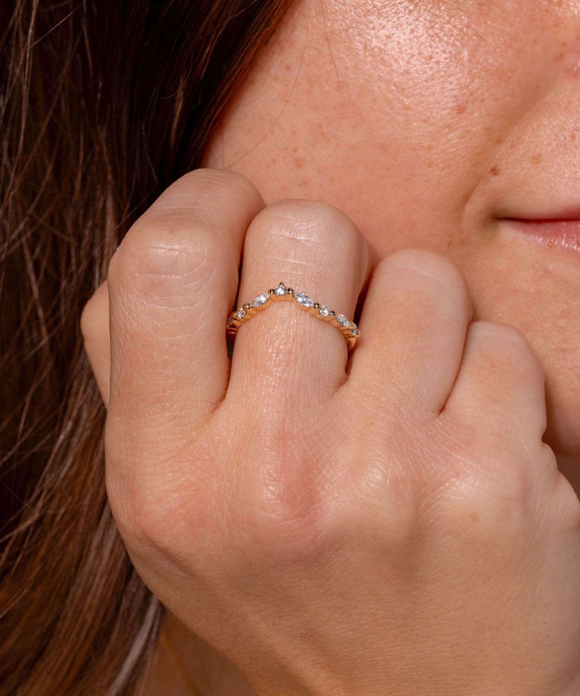 Curved Tori Band Rings Princess Bride Diamonds 