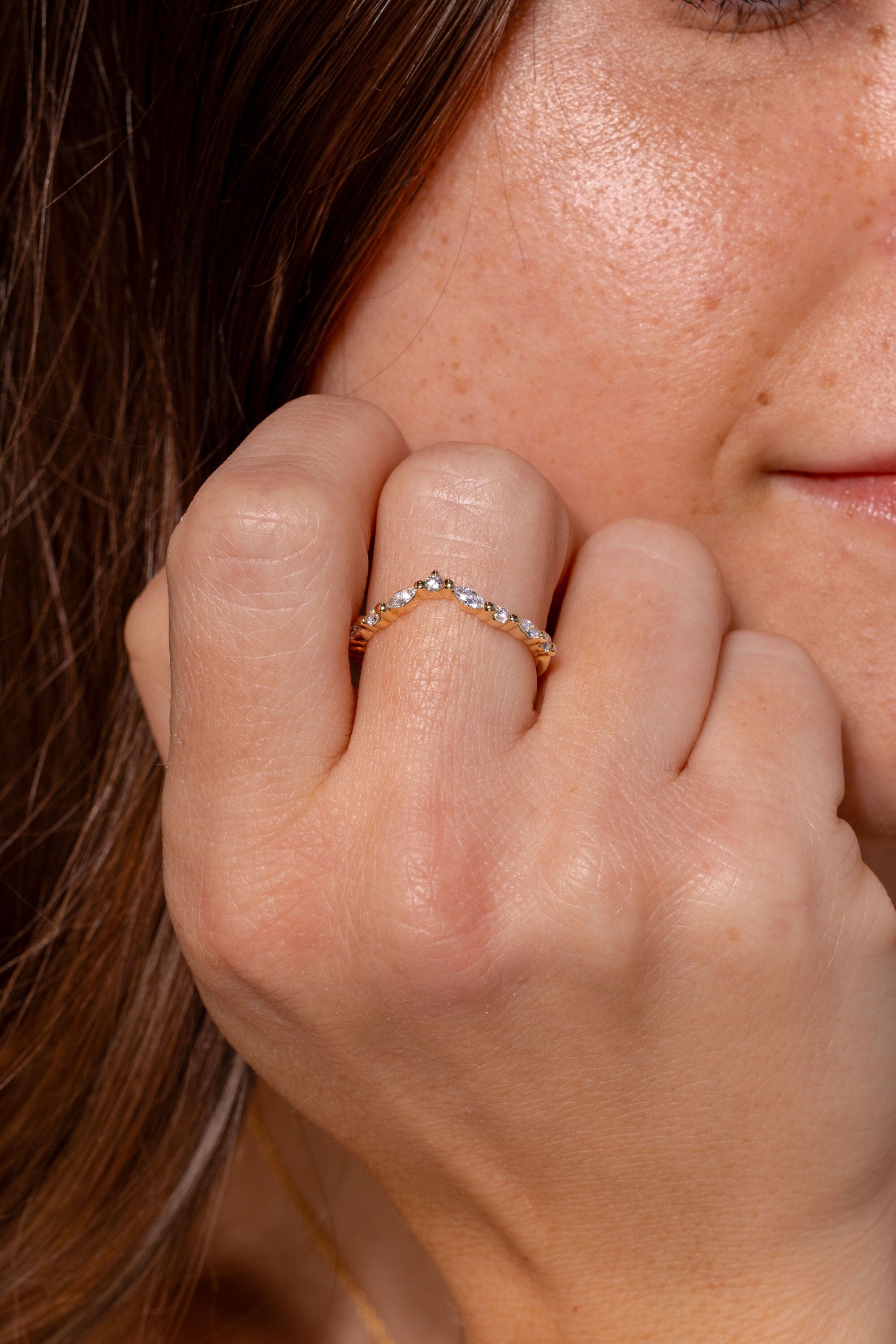 Curved Tori Band Rings Princess Bride Diamonds 