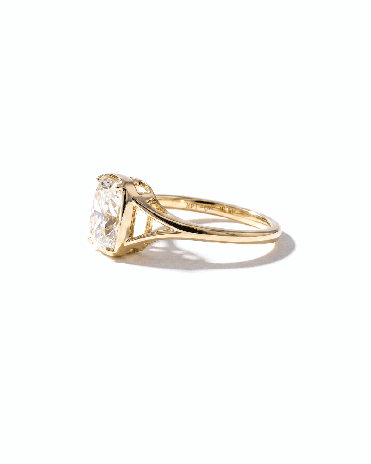 Split Shank Bezel Cushion Ring