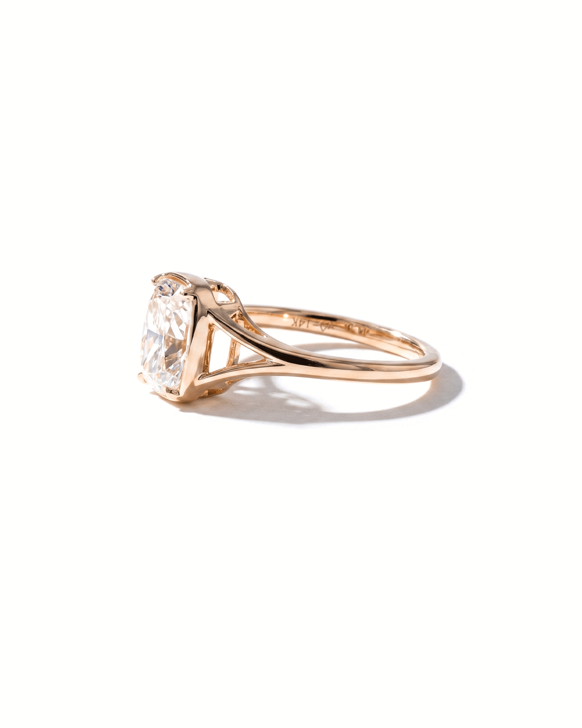 Split Shank Bezel Cushion Ring