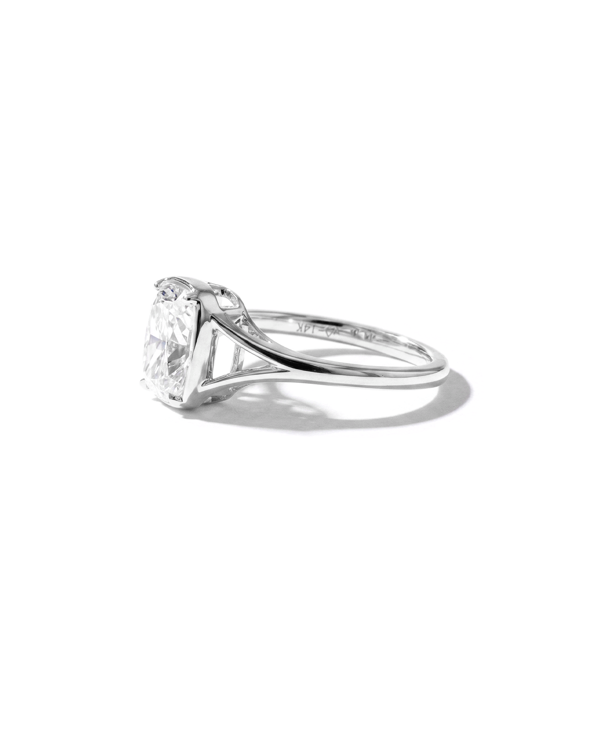 Split Shank Bezel Cushion Ring