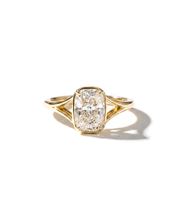 Split Shank Bezel Cushion Ring