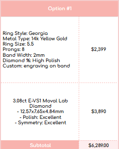 Custom Engagement Ring for Sean (4/27/26 RB) - PBD pending