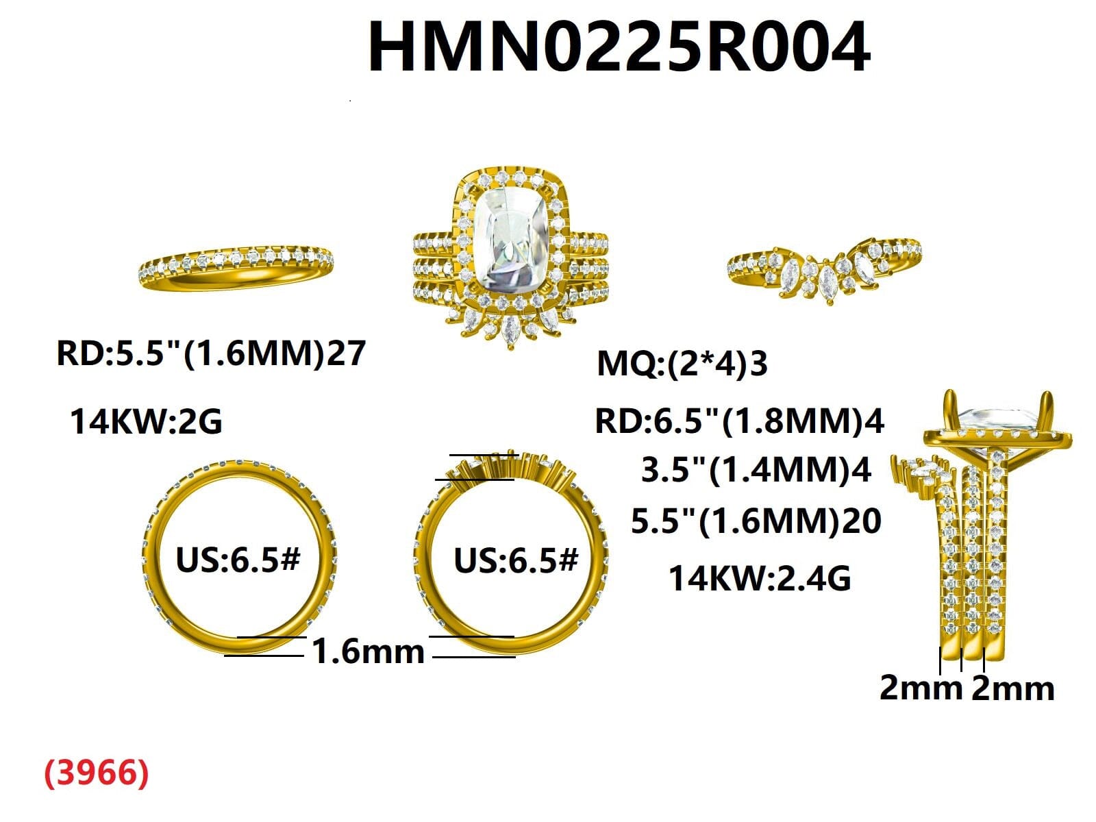 Custom ring for Travis (2-6-2025 YG) Pending Princess Bride Diamonds 
