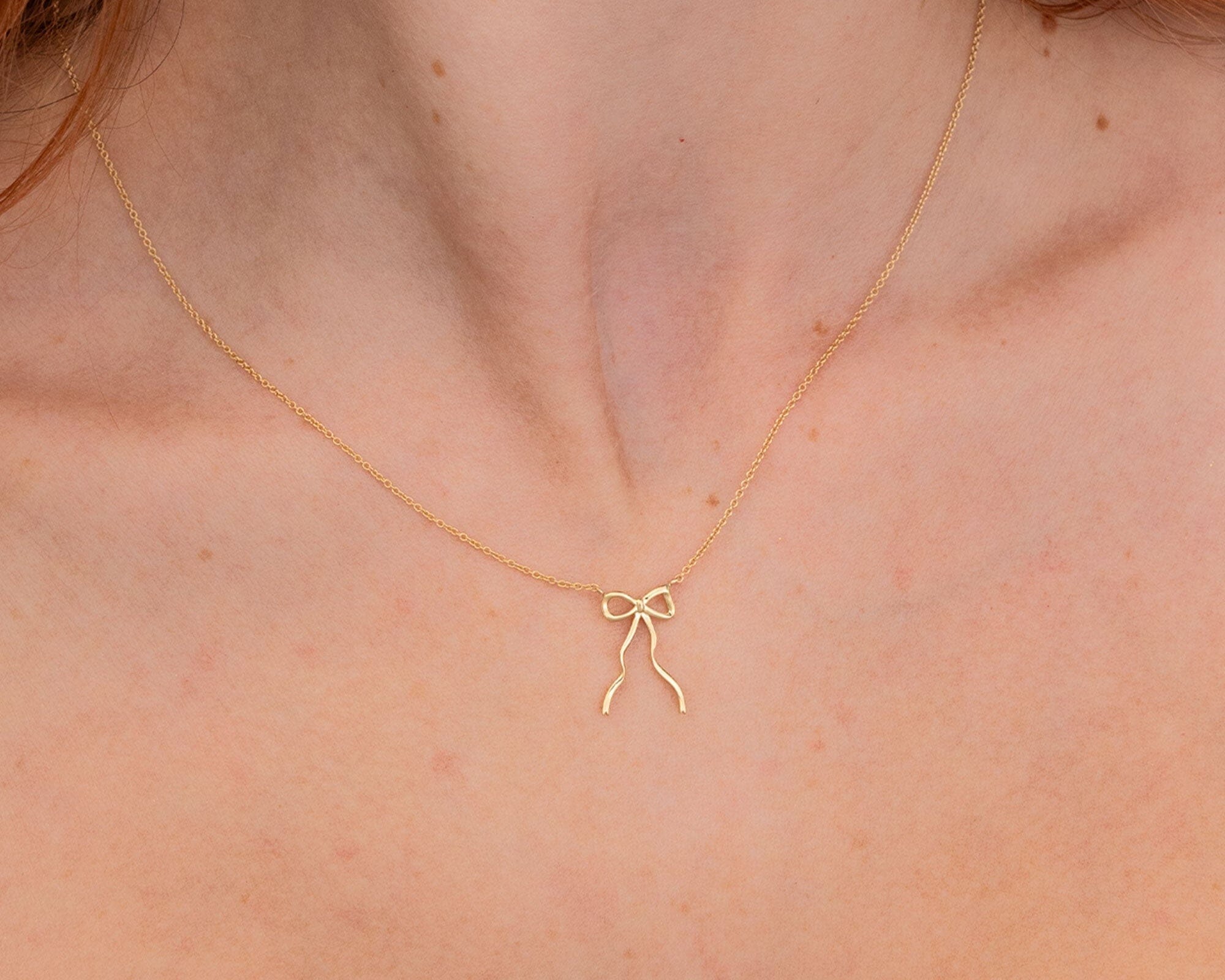 Dainty Bow Necklace Necklaces Princess Bride Diamonds 