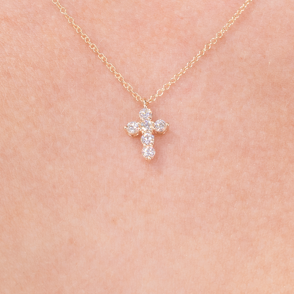 Dainty Diamond Cross 14k Yellow Gold Necklaces Princess Bride Diamonds 