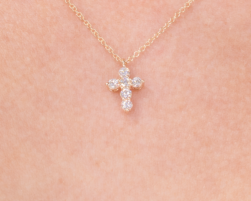 Dainty Diamond Cross 14k Yellow Gold Necklaces Princess Bride Diamonds 