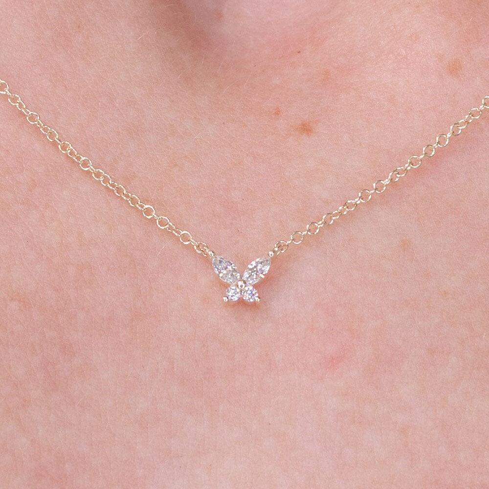 Diamond Butterfly Necklace 14k Yellow Gold Necklaces Princess Bride Diamonds 