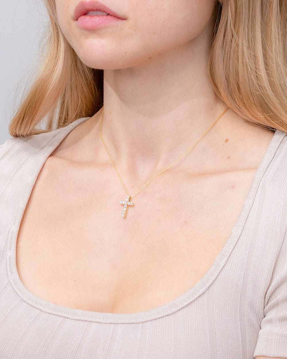 Diamond Cross 14k Yellow Gold Necklaces Princess Bride Diamonds 