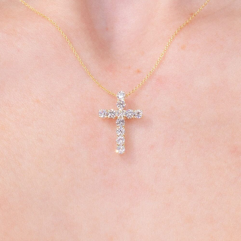 Diamond Cross 14k Yellow Gold Necklaces Princess Bride Diamonds 