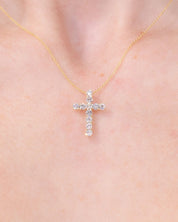 Diamond Cross 14k Yellow Gold Necklaces Princess Bride Diamonds 