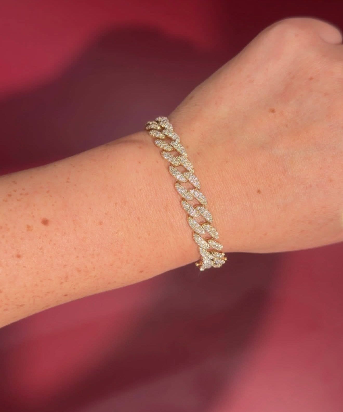 Diamond Cuban Bracelet Yellow Gold - PBD Bracelets