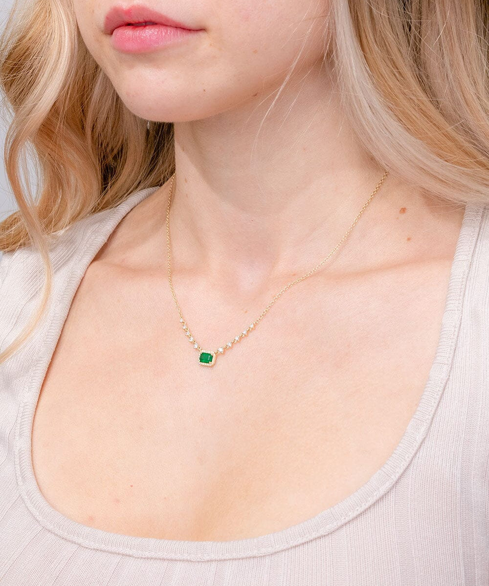 Diamond Drip & Halo Emerald Necklace Necklaces Princess Bride Diamonds 