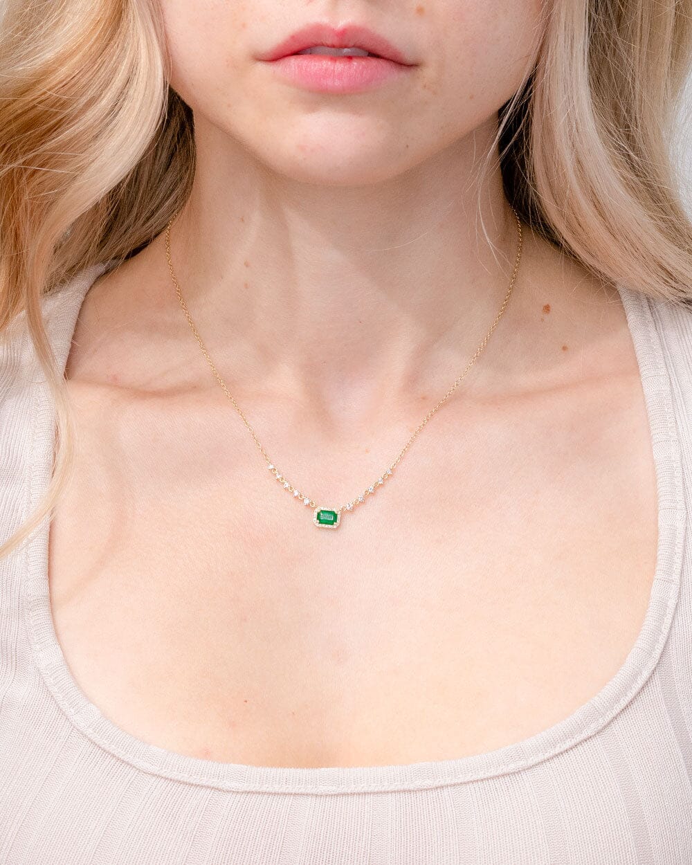 Diamond Drip & Halo Emerald Necklace Necklaces Princess Bride Diamonds 