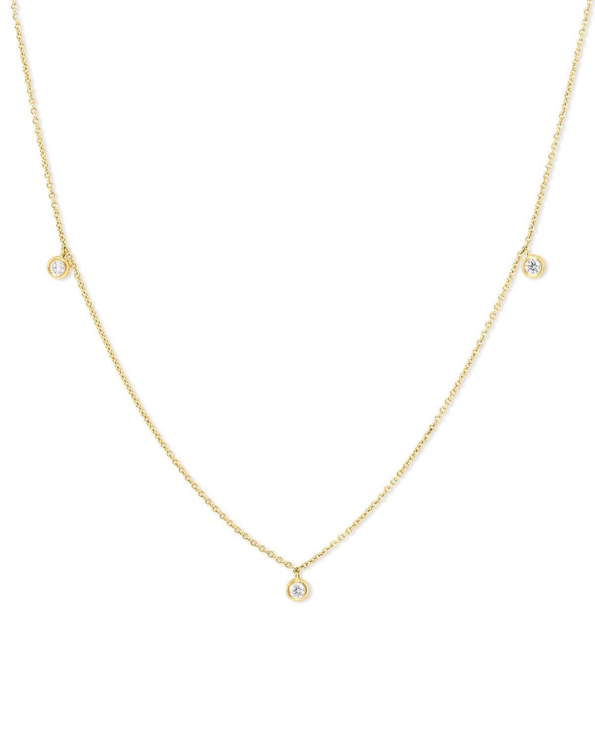 Diamond Drop Bezel Necklace - PBD Necklaces