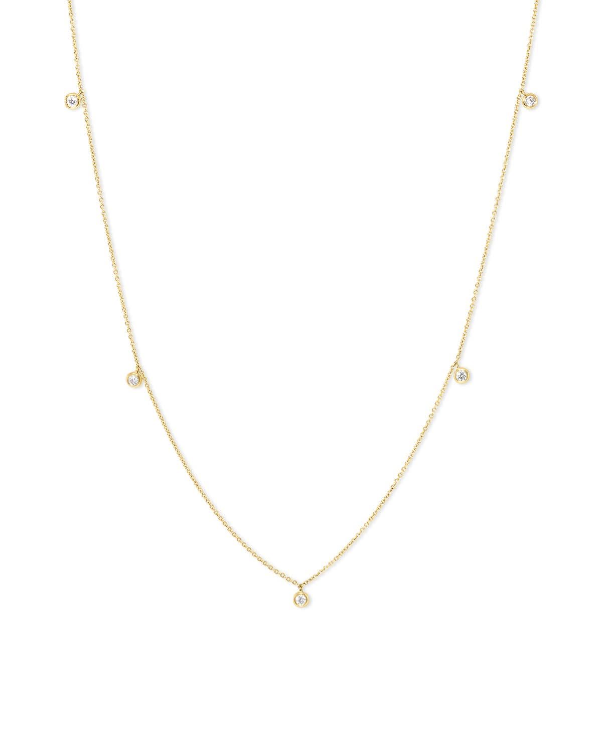 Diamond Drop Bezel Necklace - PBD Necklaces