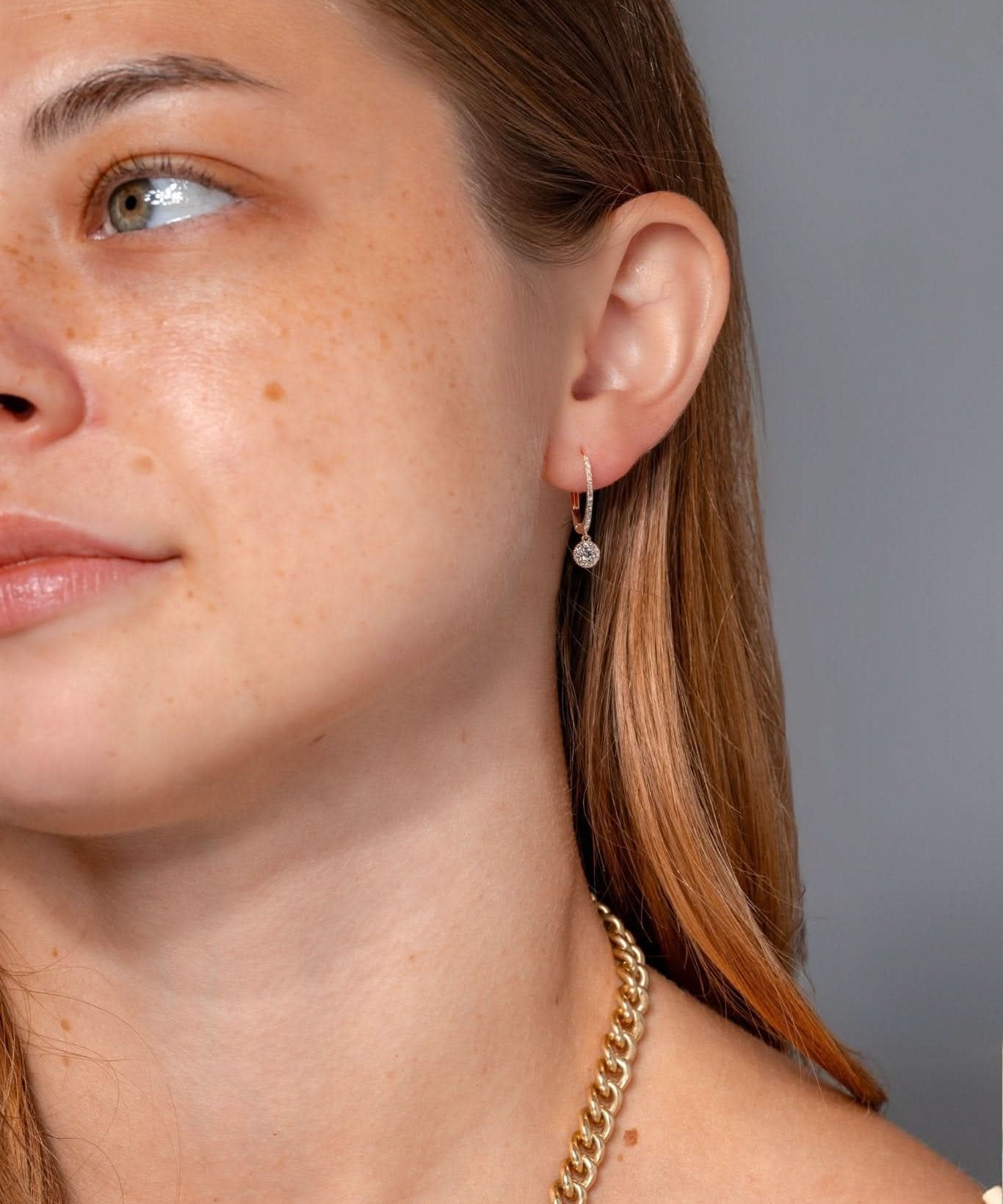 Diamond Halo Huggies - PBD Earrings