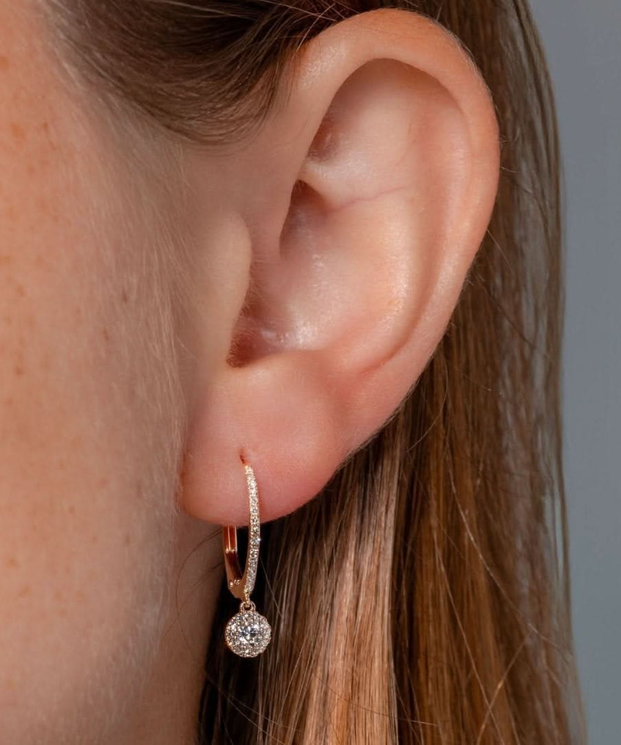 Diamond Halo Huggies - PBD Earrings